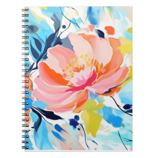 Cuaderno Resumen de pintura de patrones florales (Frente)