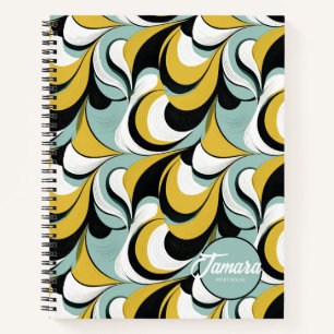 Cuaderno Resumen de subirros retro vibe de los años 60 pat#