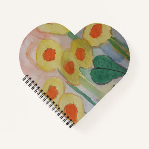 Cuaderno Resumen de Sunflowers Heart Notebook