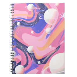 Cuaderno Resumen De Swirl En El Espacio Ultraterrestre Rosa