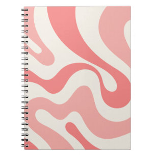 Cuaderno Resumen de Swirl líquido en rosa suave 