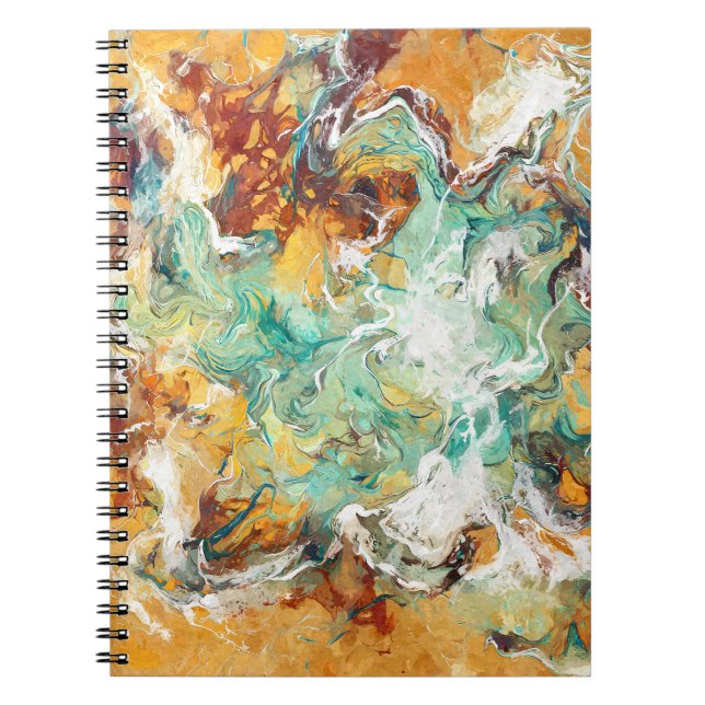 Cuaderno Resumen de Swirl Turquesa White Amber (Frente)