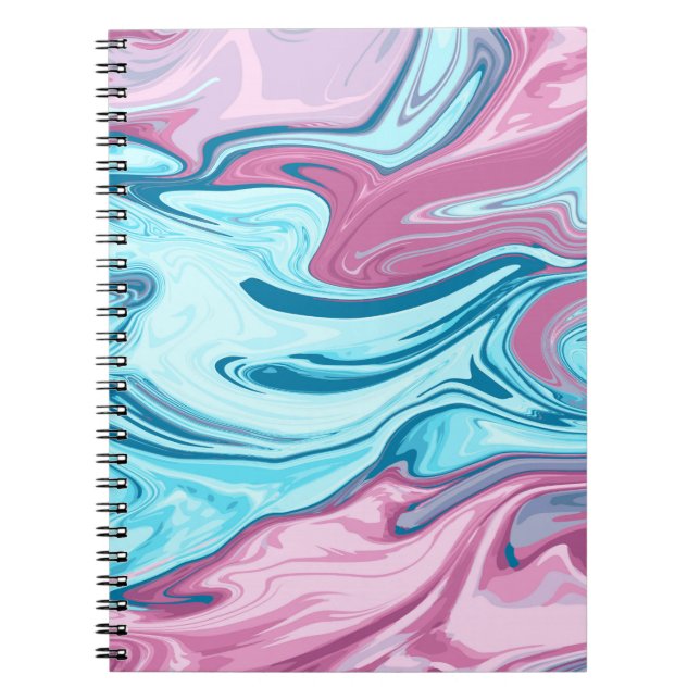 Cuaderno Resumen de textura de flujo de mármol líquido eleg (Frente)
