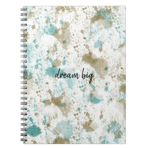 Cuaderno Resumen de tinte de la crema Verde azulada Aqua