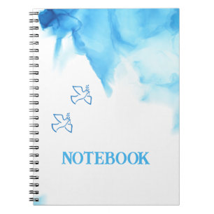 Cuaderno Resumen de tonos azules acuarela Foto de espiral d