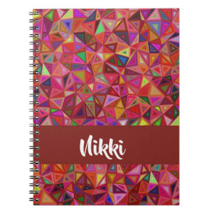 Cuaderno Resumen de triángulos coloridos sobre