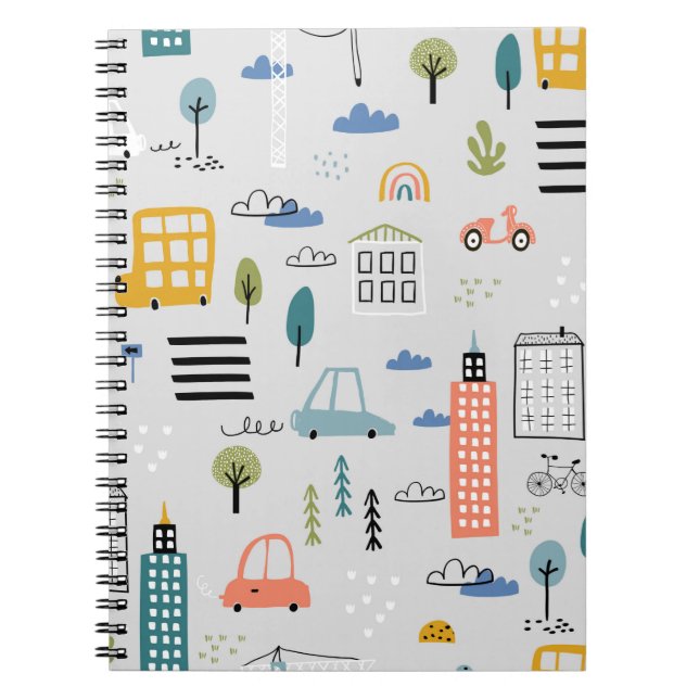 Cuaderno Resumen de un patrón sin fisuras con la ciudad dib (Frente)