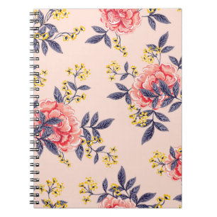 Cuaderno Resumen de un patrón transparente con hojas de cos