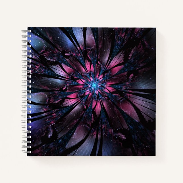 Cuaderno Resumen del diseño de flor fractal. (Anverso)