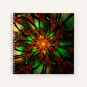 Cuaderno Resumen del diseño de flor fractal.