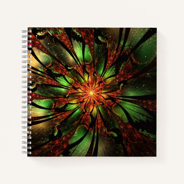Cuaderno Resumen del diseño de flor fractal. (Anverso)