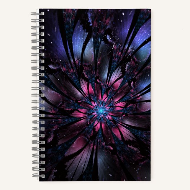 Cuaderno Resumen del diseño de flor fractal. (Anverso)