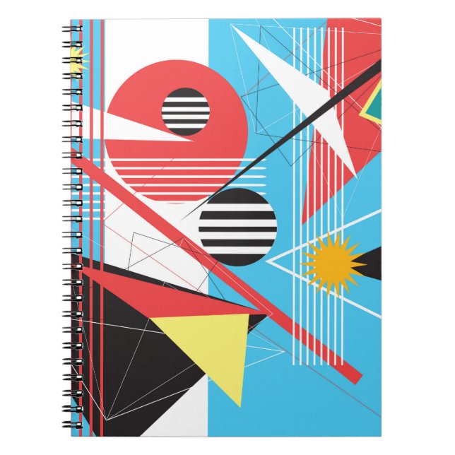 Cuaderno Resumen del fondo multicolor de los objetos geomét (Frente)