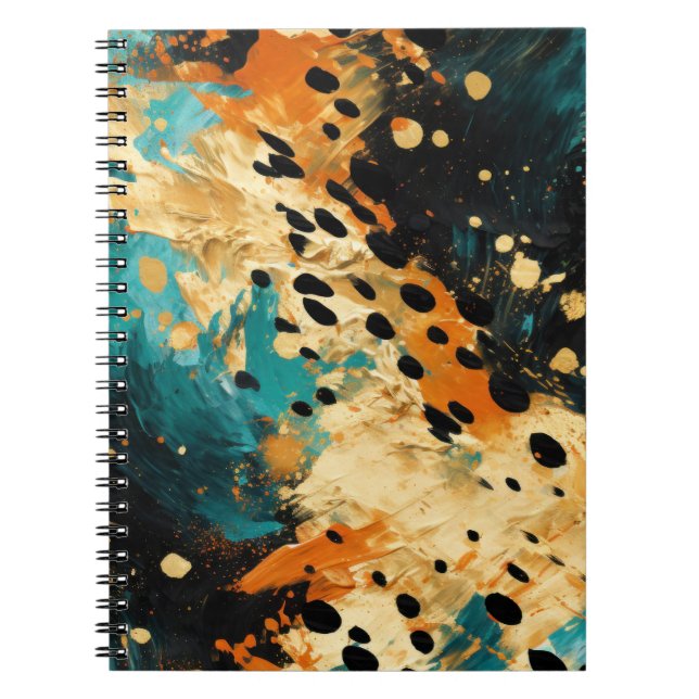 Cuaderno Resumen del leopardo Naranja de Aqua Black Gold (Frente)