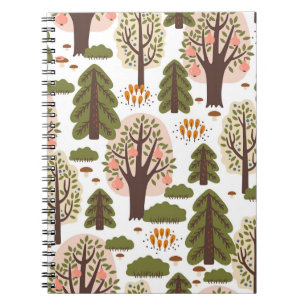 Cuaderno Resumen del patrón de bosque otoñal sin foco
