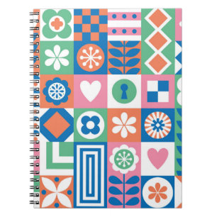 Cuaderno Resumen del patrón floral sin costuras. Escandinav