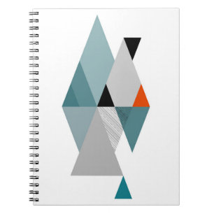 Cuaderno Resumen del triángulo geométrico verde azulado