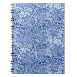 Cuaderno Resumen Denim Pockets Parchwork Seamless Pattern