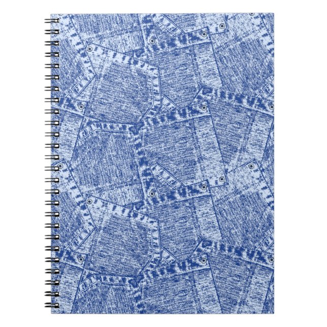 Cuaderno Resumen Denim Pockets Parchwork Seamless Pattern (Frente)