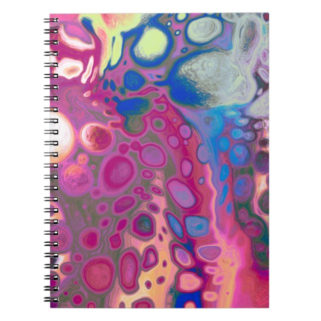 Cuaderno Resumen digital moderno púrpura, azul y rosa (Frente)