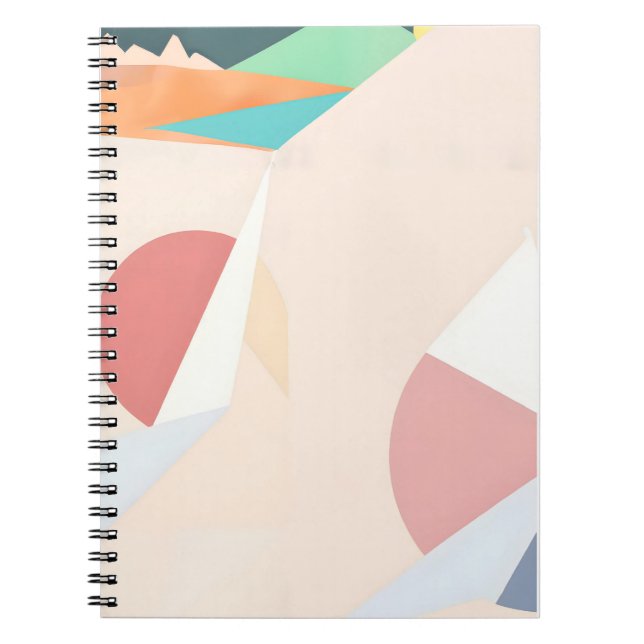 Cuaderno Resumen Diseño de formas geométricas pasteles (Frente)