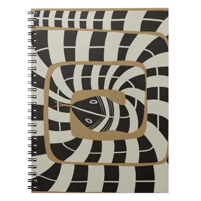 Cuaderno Resumen divertido de serpiente a rayas en tonos ne (Frente)