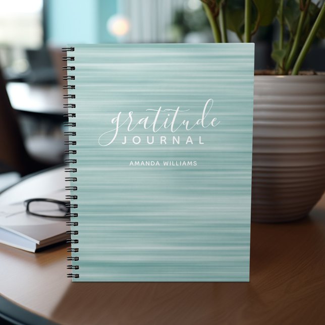Cuaderno Resumen El diario de gratitud de patrón puede edit (Gratitude notebook - personalize with your name or other text)
