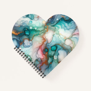 Cuaderno Resumen en rosa, azul turquesa, azul y dorado