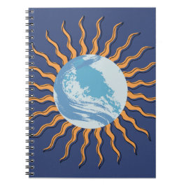 Cuaderno Resumen estilo retro planetario de rayos solares
