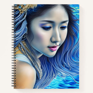 Cuaderno Resumen: Fantasía azul mujer Surrealismo Arte