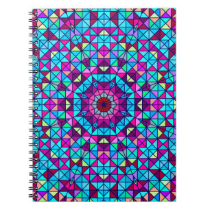 Cuaderno Resumen Flor Decorativa Digital Colorida. Geome