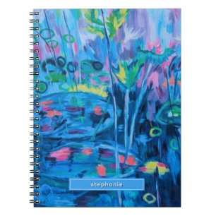 Cuaderno Resumen floral de la naturaleza azul