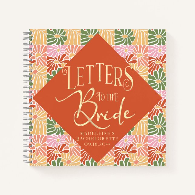 Cuaderno Resumen floral de peach Pink Groovy (Anverso)