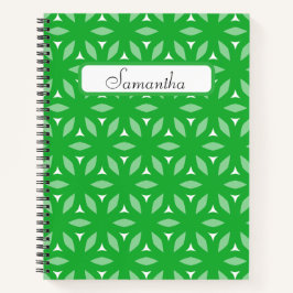 Cuaderno Resumen floral geométrico verde