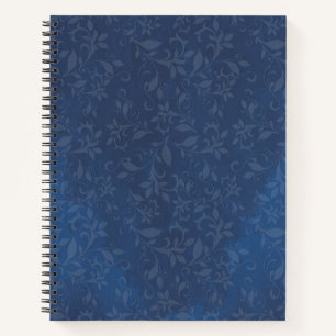 Cuaderno Resumen Floral sobre fondo de manchas azules
