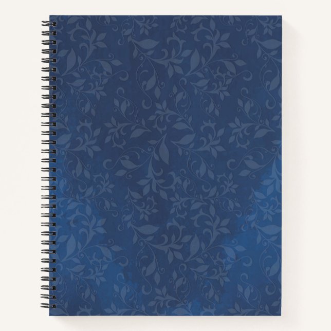 Cuaderno Resumen Floral sobre fondo de manchas azules (Anverso)