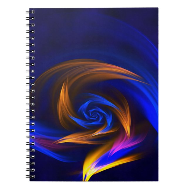 Cuaderno Resumen Forma de vórtice Naranja azul (Frente)