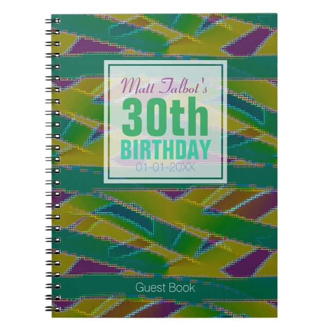 Cuaderno Resumen Formas 30 Libro de invitados de cumpleaños (Frente)