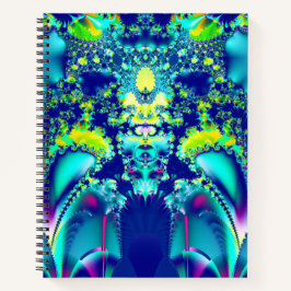 Cuaderno Resumen Fractal verde cian azul