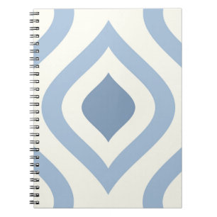 Cuaderno Resumen geométrico, azul y blanco roto