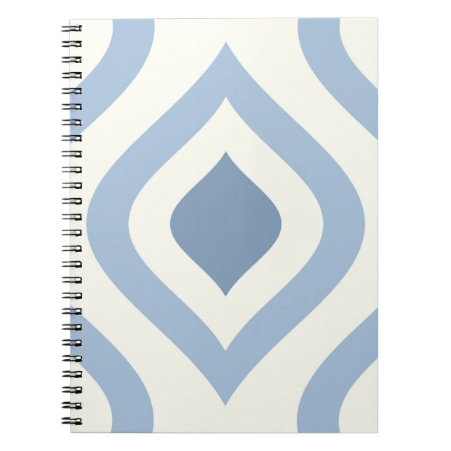 Cuaderno Resumen geométrico, azul y blanco roto (Frente)
