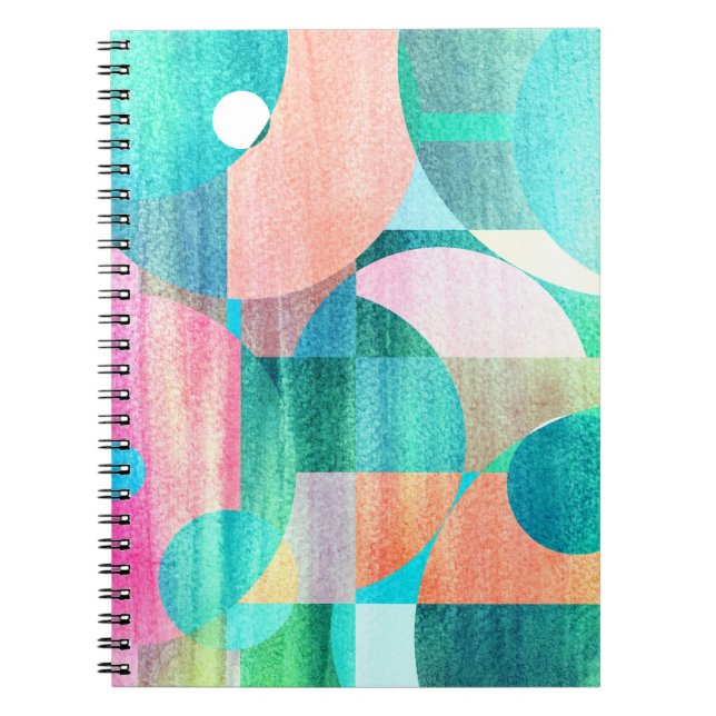 Cuaderno Resumen geométrico brillante y colorido (Frente)