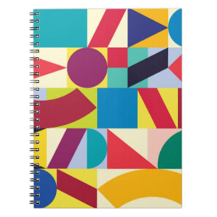 Cuaderno Resumen Geométrico: Patrón Vintage sin foco.