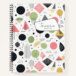 Cuaderno Resumen geométrico retro Pat#2 Sage Pink ID1067
