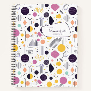 Cuaderno Resumen geométrico retro Pat#8 Magenta ID1067
