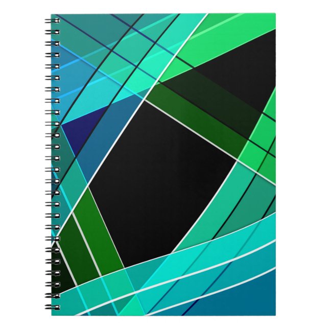 Cuaderno Resumen, geométrico , verde , azul , negro (Frente)