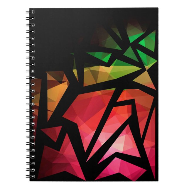 Cuaderno Resumen graffiti poligonal moderno oscuro geométri (Frente)