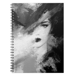 Cuaderno Resumen hermosa mujer. ilustracion de moda. ac