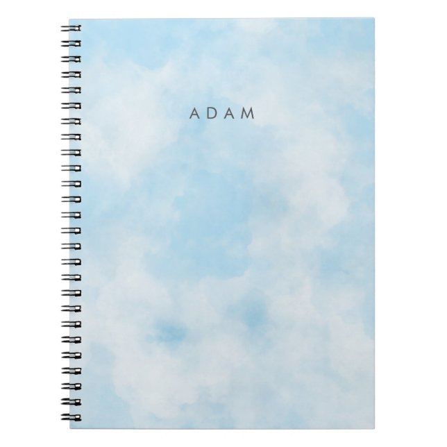 Cuaderno Resumen Las nubes de cielo azul Pastel Personaliza (Frente)