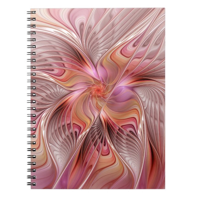 Cuaderno Resumen mariposa colorida Fantasía arte fractal (Frente)